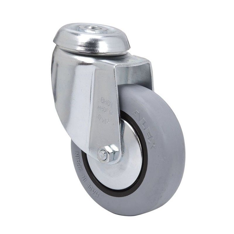 Rueda semi-industrial ALEX serie BH-PGI. Rueda Goma Gris Sopor.Gir.80 "Bh-Pgi"