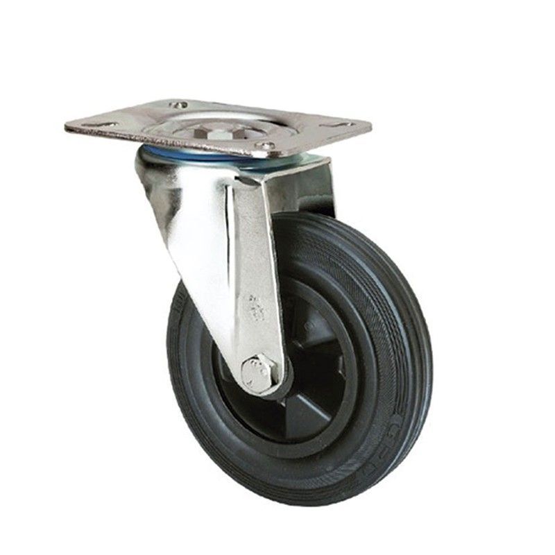 Rueda semi-industrial ALEX serie ZV-PS. Rueda Goma Negra Pletina Zv-Ps 80