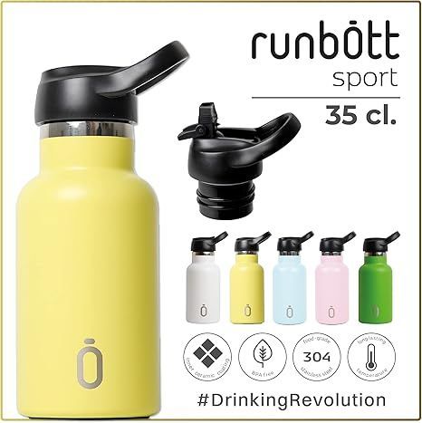 Runbott Botella AMARILLA Termo Sport - 350 ml.