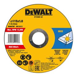 S.Of. Set 10 Discos De Corte Para Acero Inoxidable 115x1x22,23mm Dt3506-Qz Dewalt