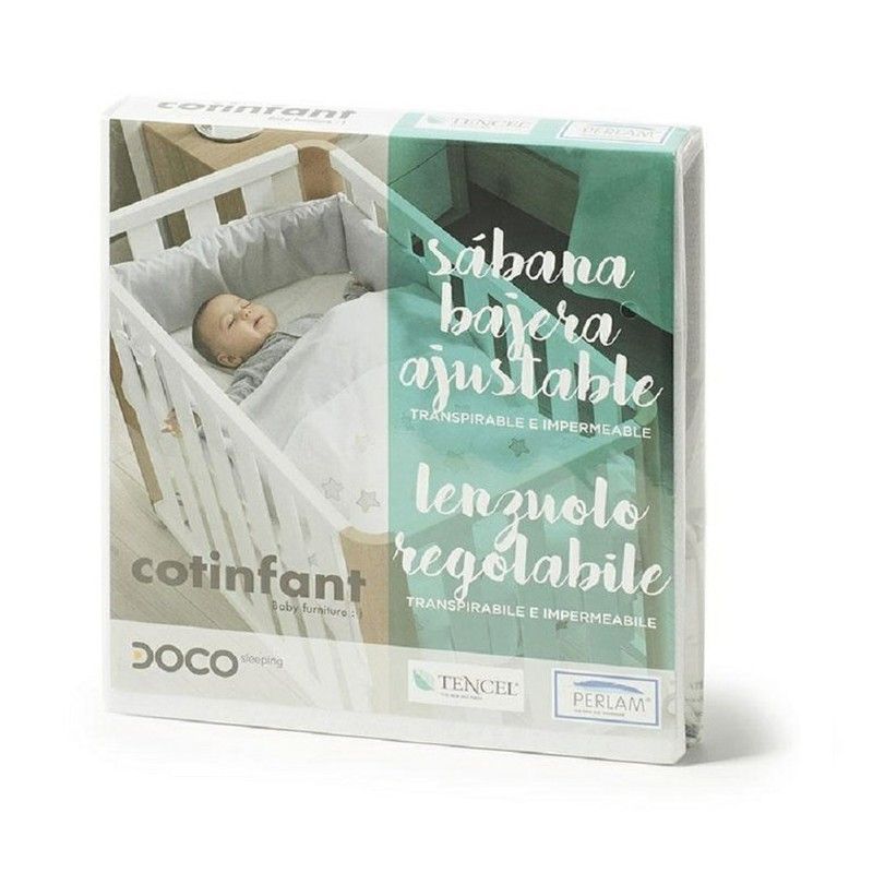 Sábana Bajera TENCEL protectora de colchón para Minicuna 50x90cm Doco de Cotinfant