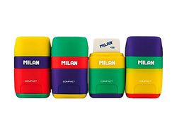 Sacapuntas Milan Plastico 2 Usos Con Goma Compact Mix