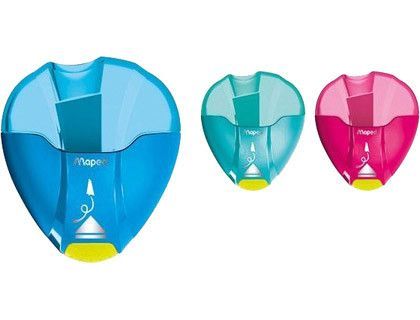 Sacapuntas plastico maped i-gloo 1 uso con deposito colores surtidos