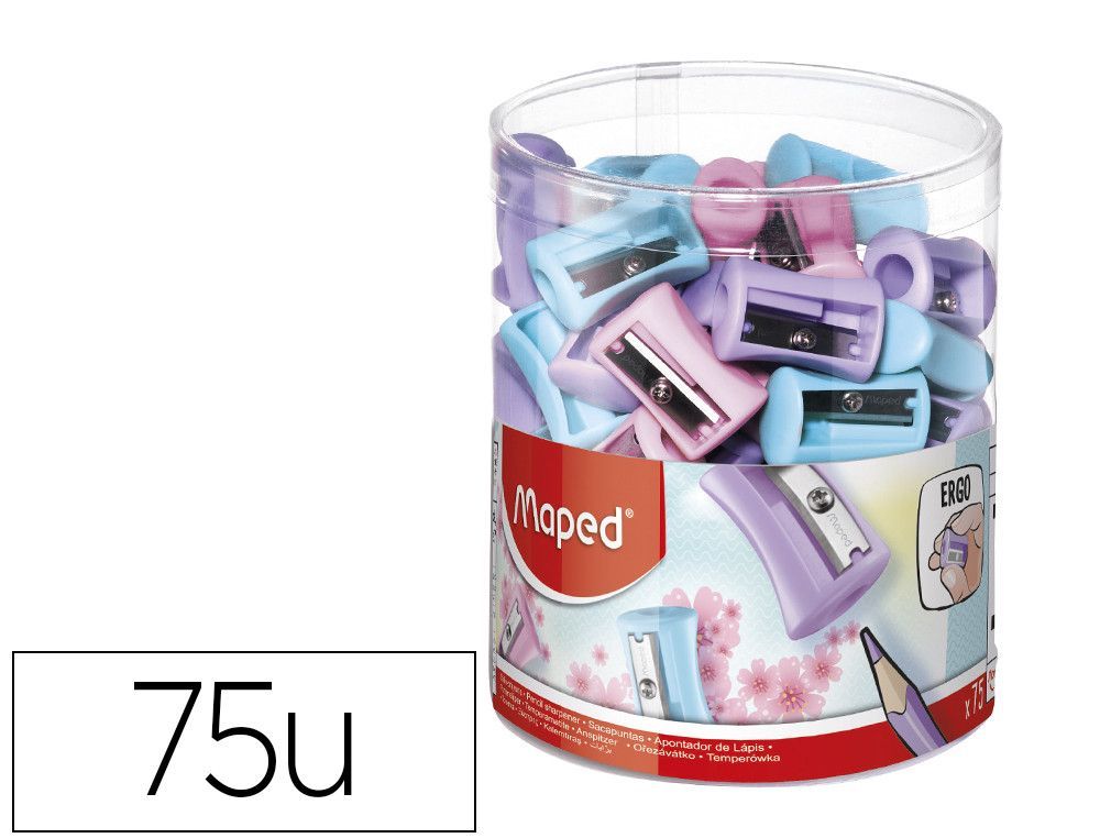 Sacapuntas plastico maped vivo 1 uso colores pastel