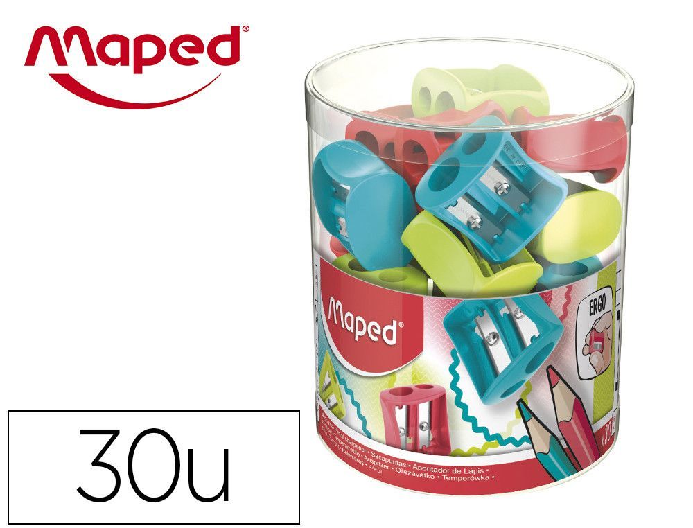 Sacapuntas plastico maped vivo 2 usos colores surtidos