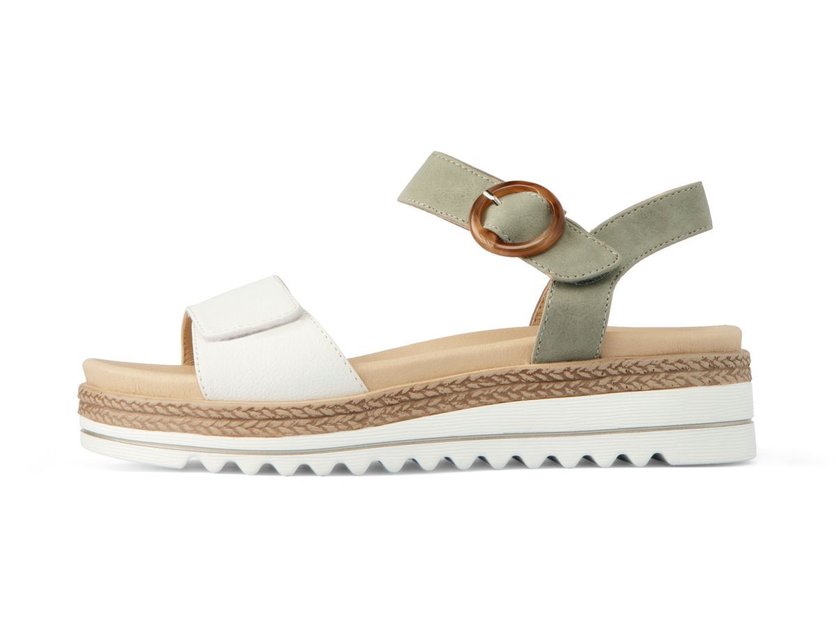 Saguy's 20701-v sandalia señora verde y blanca