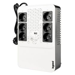 SAI Keor multiplug line interactive con 6 bases Schuko y protección integrada - 600VA 360W - autonomía de 10 a 15 minutos Legrand 310081