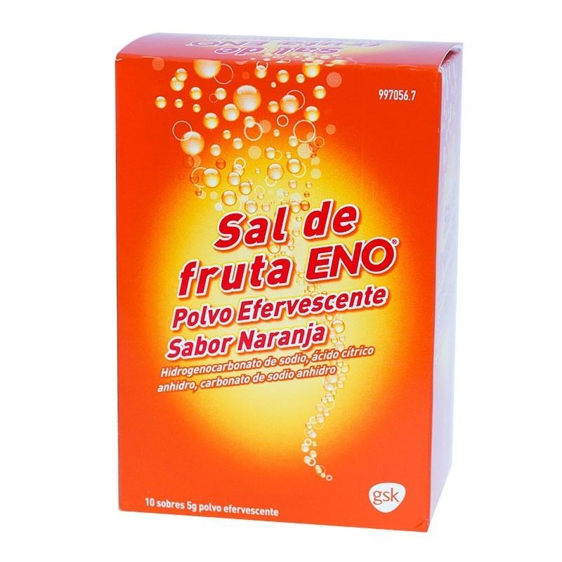 Sal de fruta ENO 5 g 10 sobres polvo efervescente (sabor naranja)