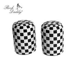 Salero Pimentero Cuadros Blanco Negro