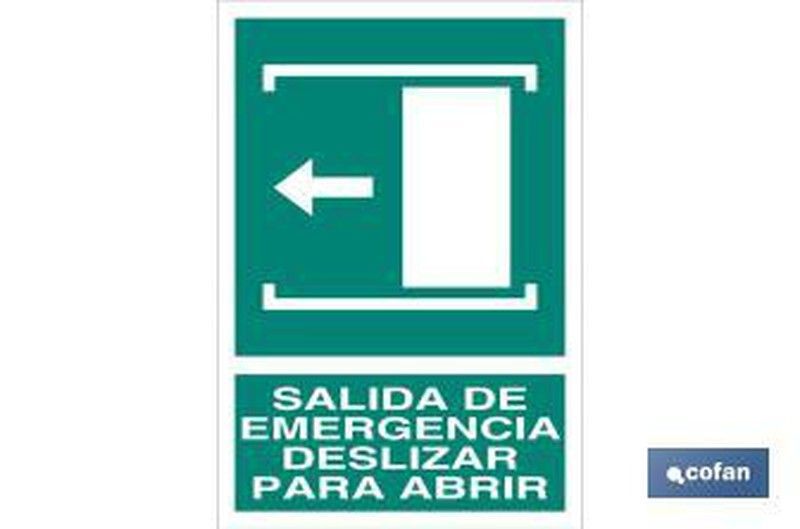 Salida De Emergencia Deslizar Para Abrir. Referencia EV21