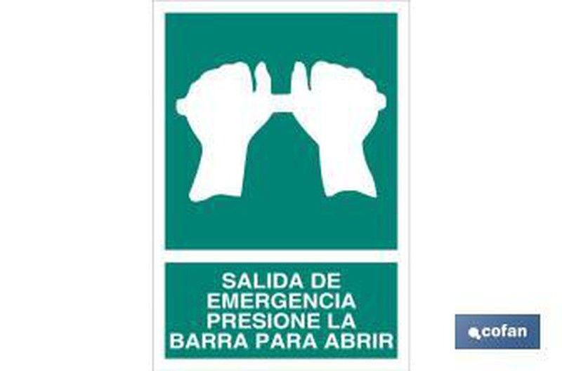 Salida De Emergencia Presione La Barra Para Abrir. Referencia EV03LU...