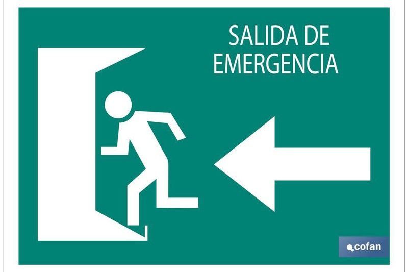 Salida Emergencia "Izquierda" Texto. Referencia EV11LU.........