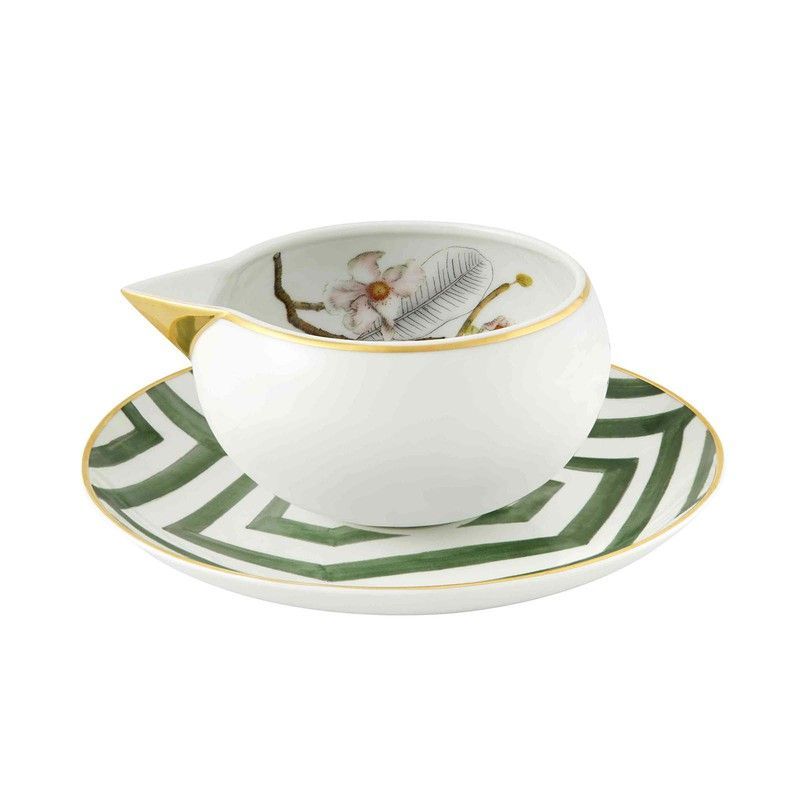 Salsera c/Platillo porcelana Amazónia, Ø19,1x6,8 cm