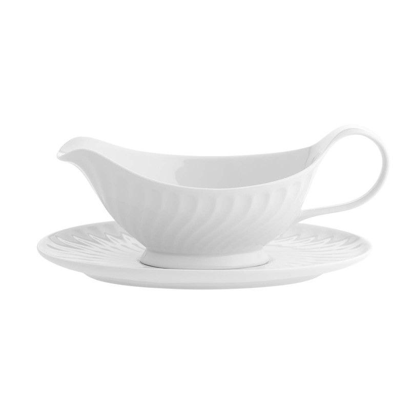 Salsera c/ platillo porcelana Sagres, 22,6x13,8x17,1 cm