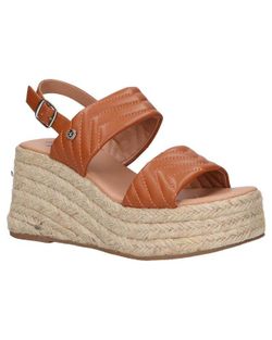Sandalia con plataforma esparto Xti Camel