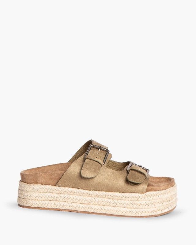 Sandalia de plataforma en Yute de color Taupe de la marca Corina modelo M4395