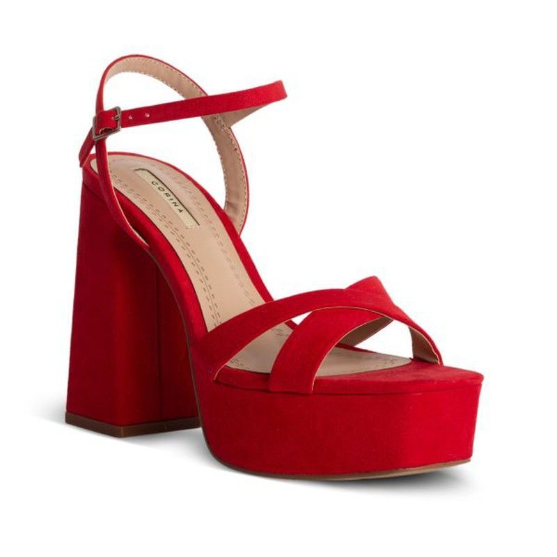 Sandalia De Tacón Alto Cruzado Rojo marca Corina REF. M3236