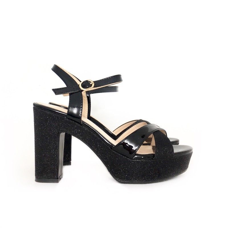 Sandalia De Tacón Siri Negro