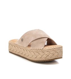 Sandalia de tiras con suela de esparto Xti Beige