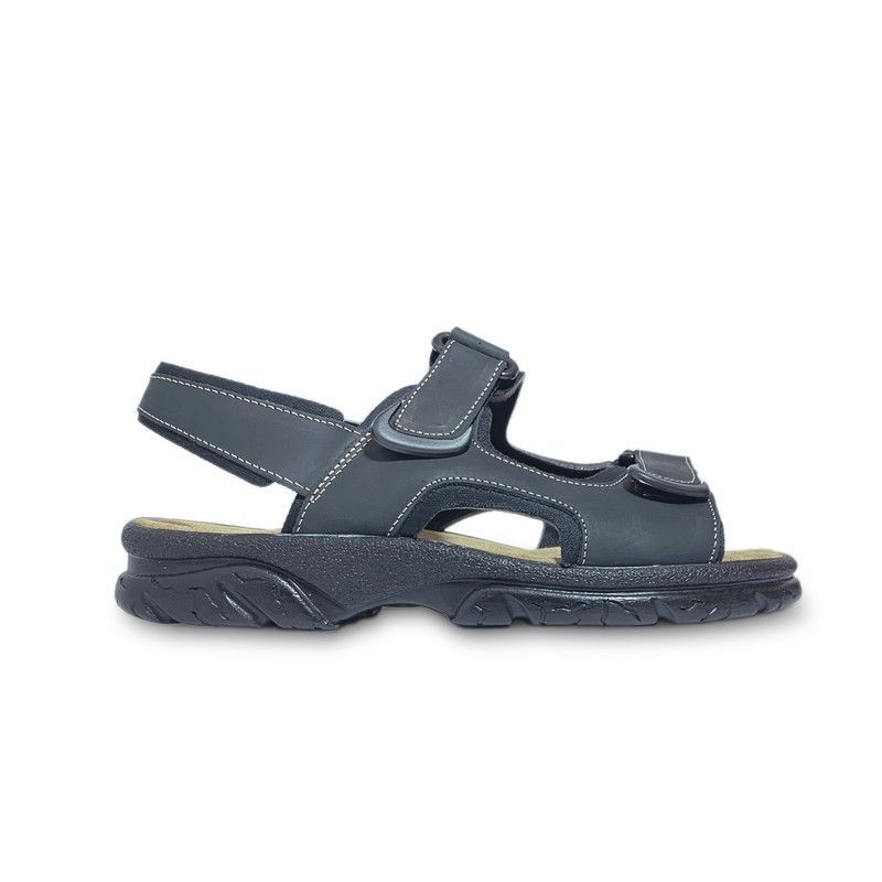 Sandalia Todoterreno De Piel Para Hombre Negro