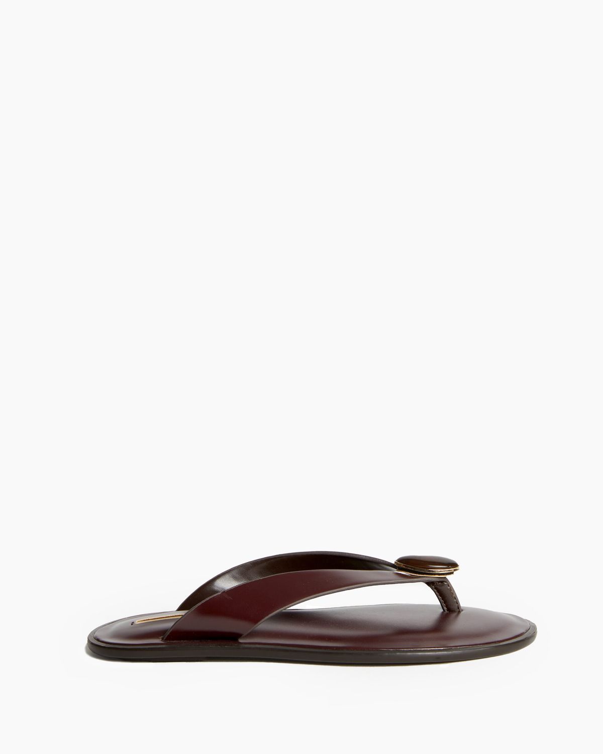 Sandalias burdeos planas mujer con detalle metálico y suela acolchada