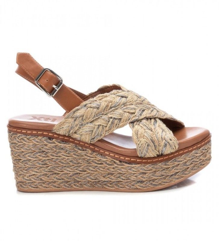 Sandalias con cuña cruzada Xti Plomo