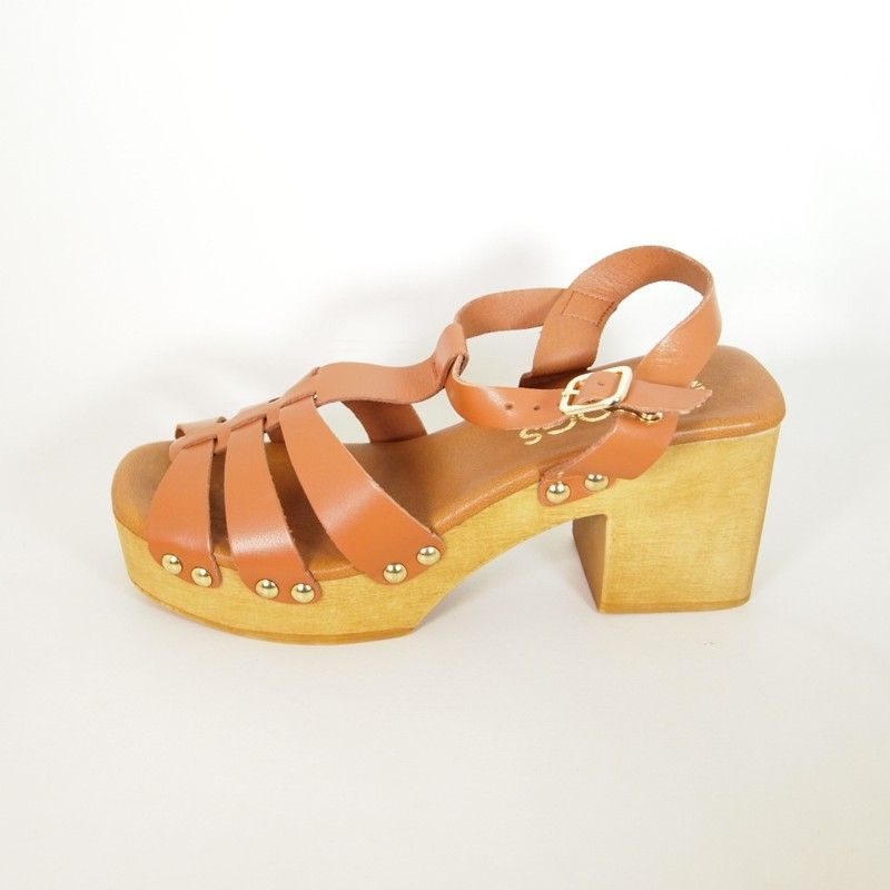 Sandalias Idee Italiane 1029C Marrón Cuero