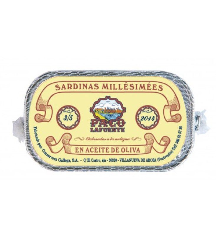 Sardinas en aceite de oliva 3-5 pz paco lafuente rr125 g