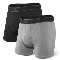 SAXX DAYTRIPPER BB FLY 2PK BLACK/GREY HEATHER