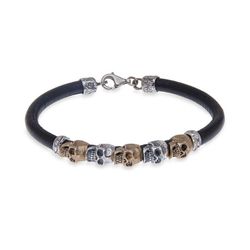 SB077X Pulsera SKULL Plata de Palo unisex calaveras moderna y actual