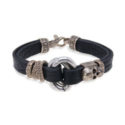 SB094X Pulsera Plata de Palo de hombre calavera