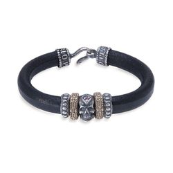 SB100X Pulsera PLATA DE PALO Skull SB100X de hombre calavera