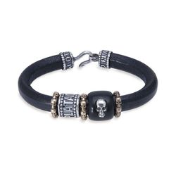 SB102X Pulsera PLATA DE PALO Skull hombre calavera