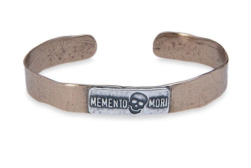 SB119X Pulsera PLATA DE PALO unisex con calavera, de bronce y plata 925  colección Mori