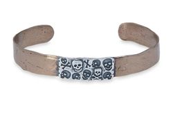 SB121X Pulsera PLATA DE PALO unisex rígida de bronce y plata de ley 925 colección Tritón con carácter y personalidad