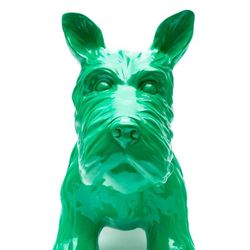 Schnauzer, 38 x 18 x 31 cm, de poliresina verde