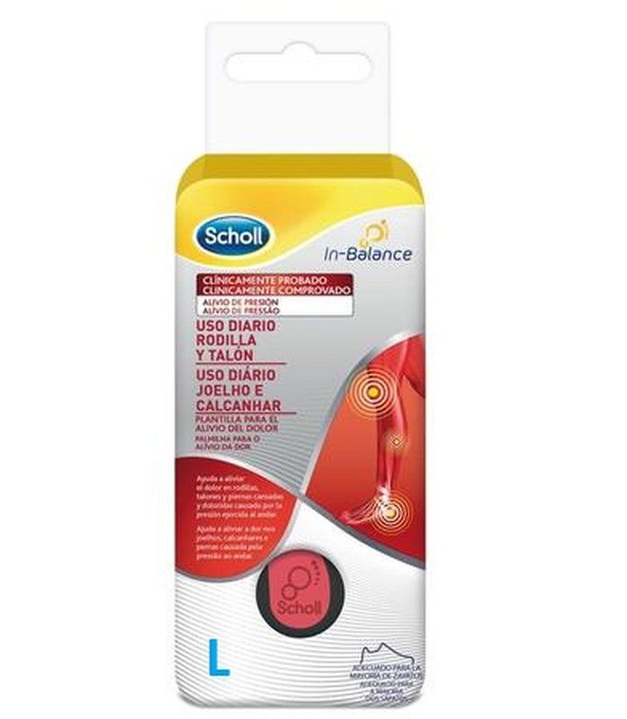 Scholl Plantillas In-Balance Alivio del Dolor de Rodilla y Talón Talla L 1 Par