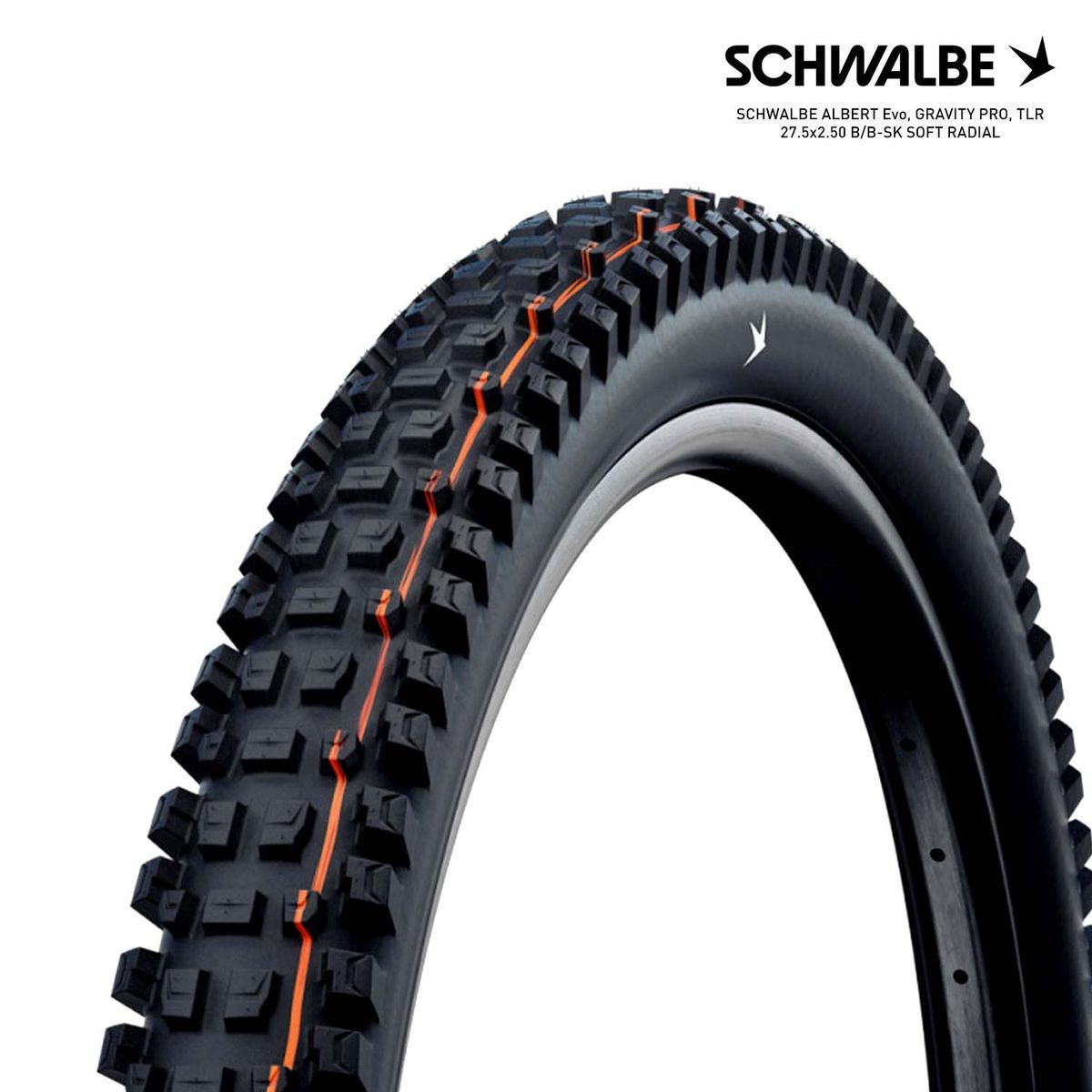 SCHWALBE ALBERT Evo, GRAVITY PRO, TLR 27.5x2.50 B/B-SK SOFT RADIAL
