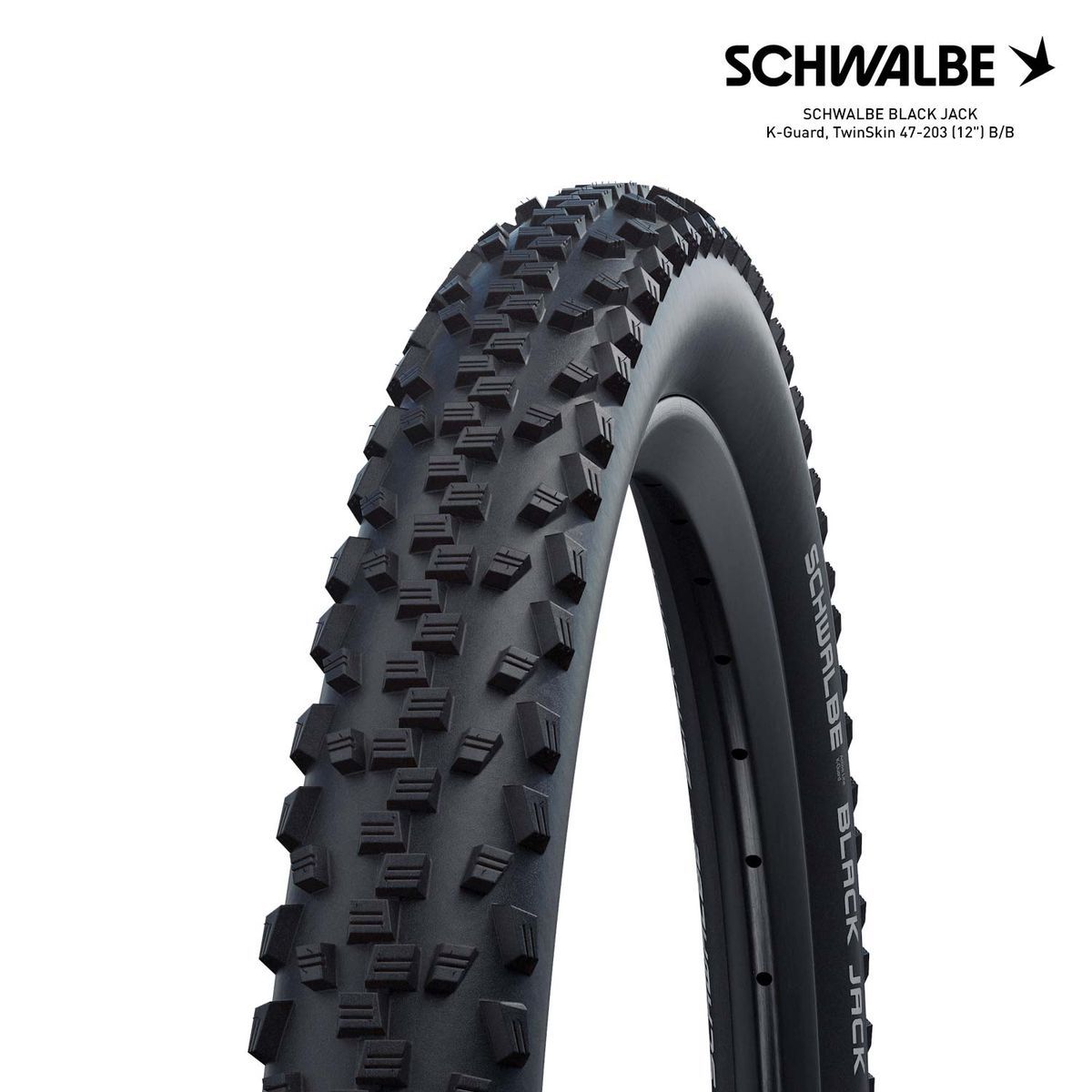 SCHWALBE BLACK JACK K-Guard, TwinSkin 47-203 (12") B/B