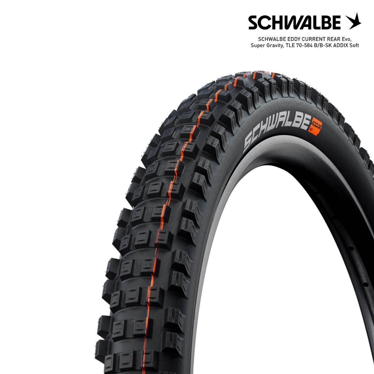 SCHWALBE EDDY CURRENT REAR Evo, Super Gravity, TLE 70-584 B/B-SK ADDIX Soft