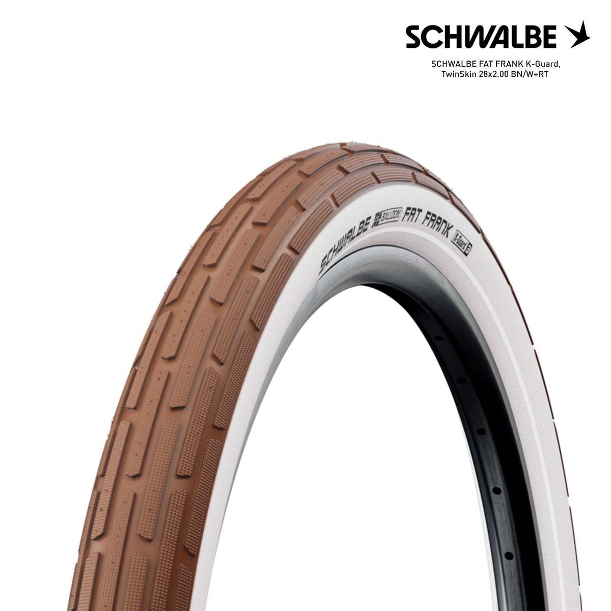 SCHWALBE FAT FRANK K-Guard, TwinSkin 28x2.00 BN/W+RT