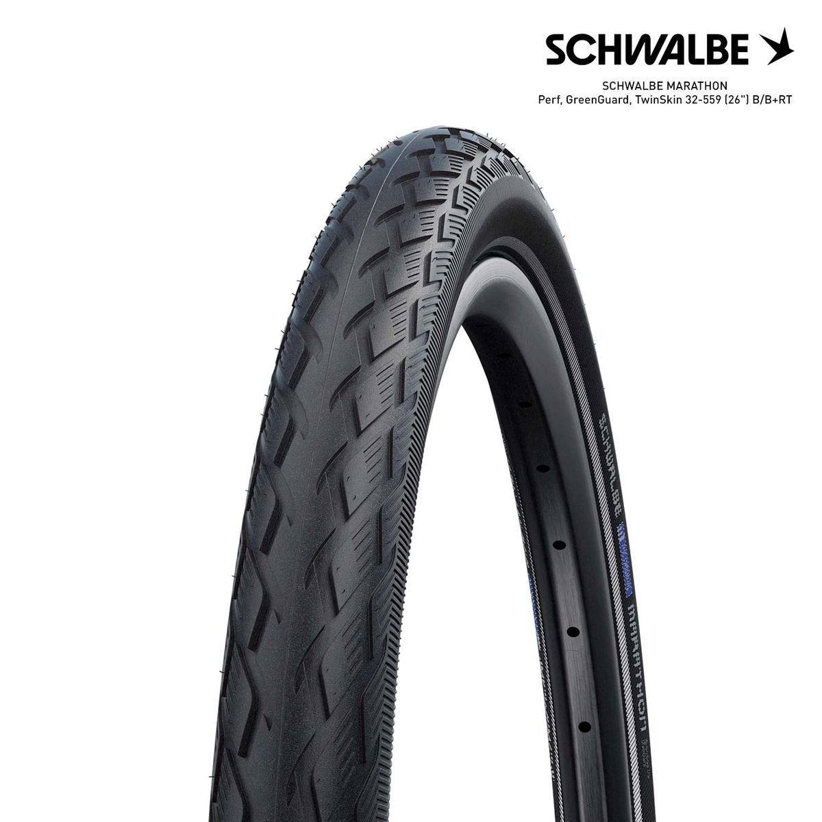 SCHWALBE MARATHON Perf, GreenGuard, TwinSkin 32-559 (26") B/B+RT