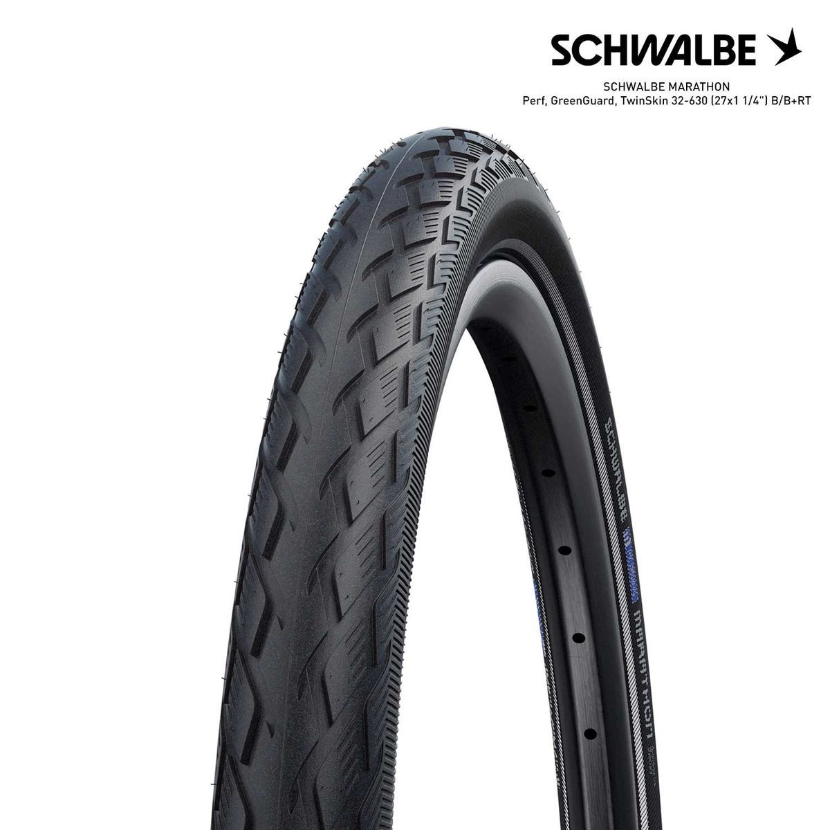 SCHWALBE MARATHON Perf, GreenGuard, TwinSkin 32-630 (27x1 1/4") B/B+RT
