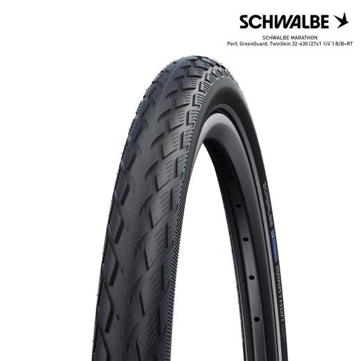 SCHWALBE MARATHON Perf, GreenGuard, TwinSkin 32-630 (27x1 1/4") B/B+RT