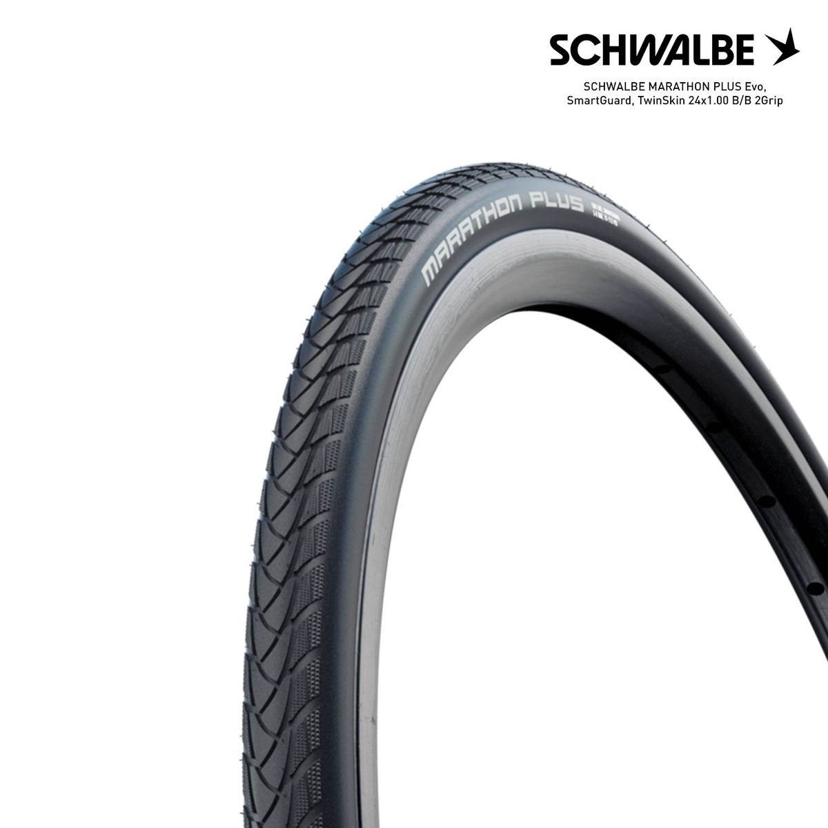 SCHWALBE MARATHON PLUS Evo, SmartGuard, TwinSkin 24x1.00 B/B 2Grip