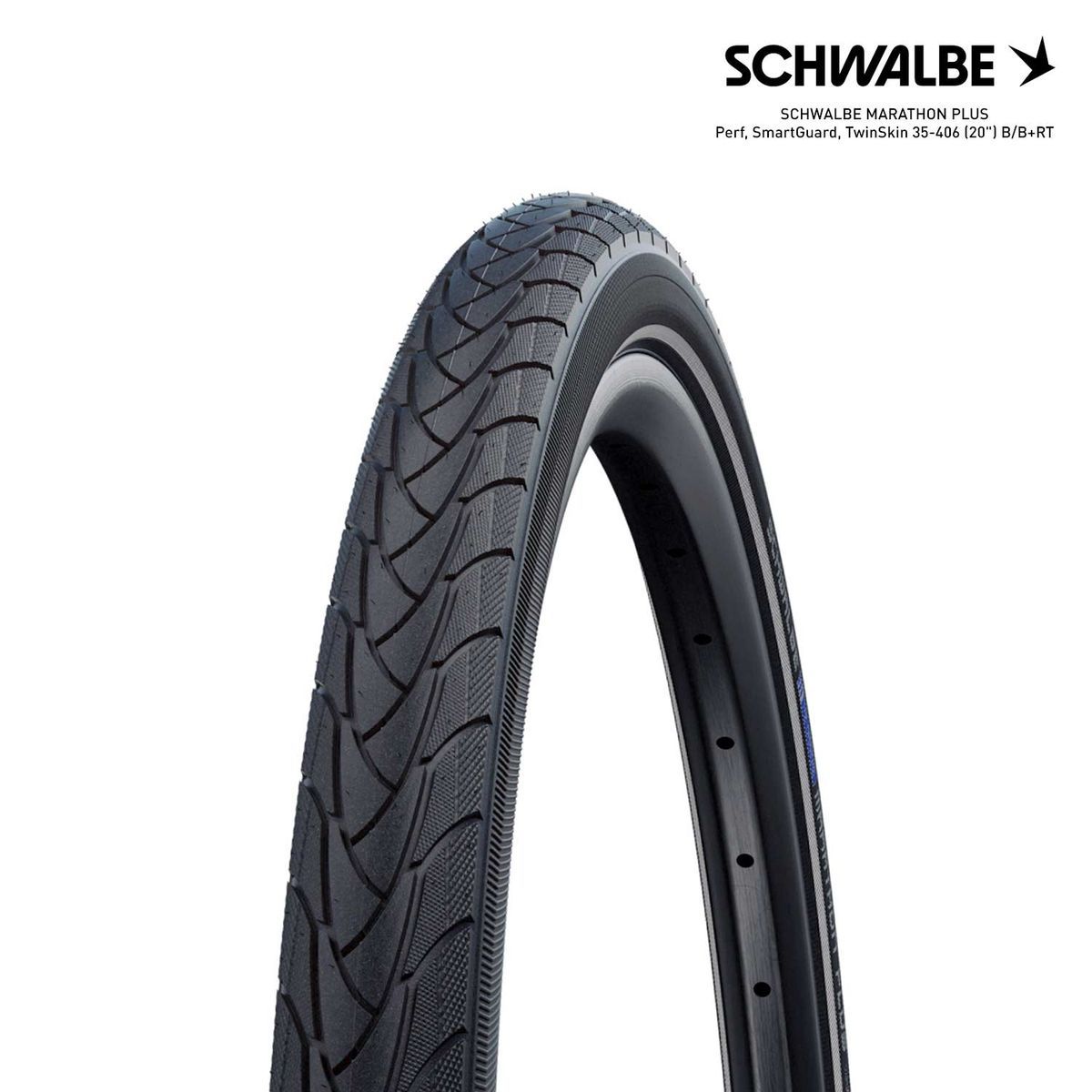 SCHWALBE MARATHON PLUS Perf, SmartGuard, TwinSkin 35-406 (20") B/B+RT