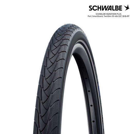 SCHWALBE MARATHON PLUS Perf, SmartGuard, TwinSkin 35-406 (20") B/B+RT