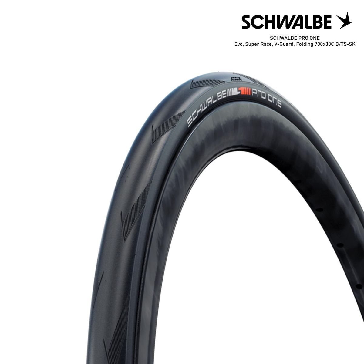 SCHWALBE PRO ONE Evo, Super Race, V-Guard, Folding 700x30C B/TS-SK