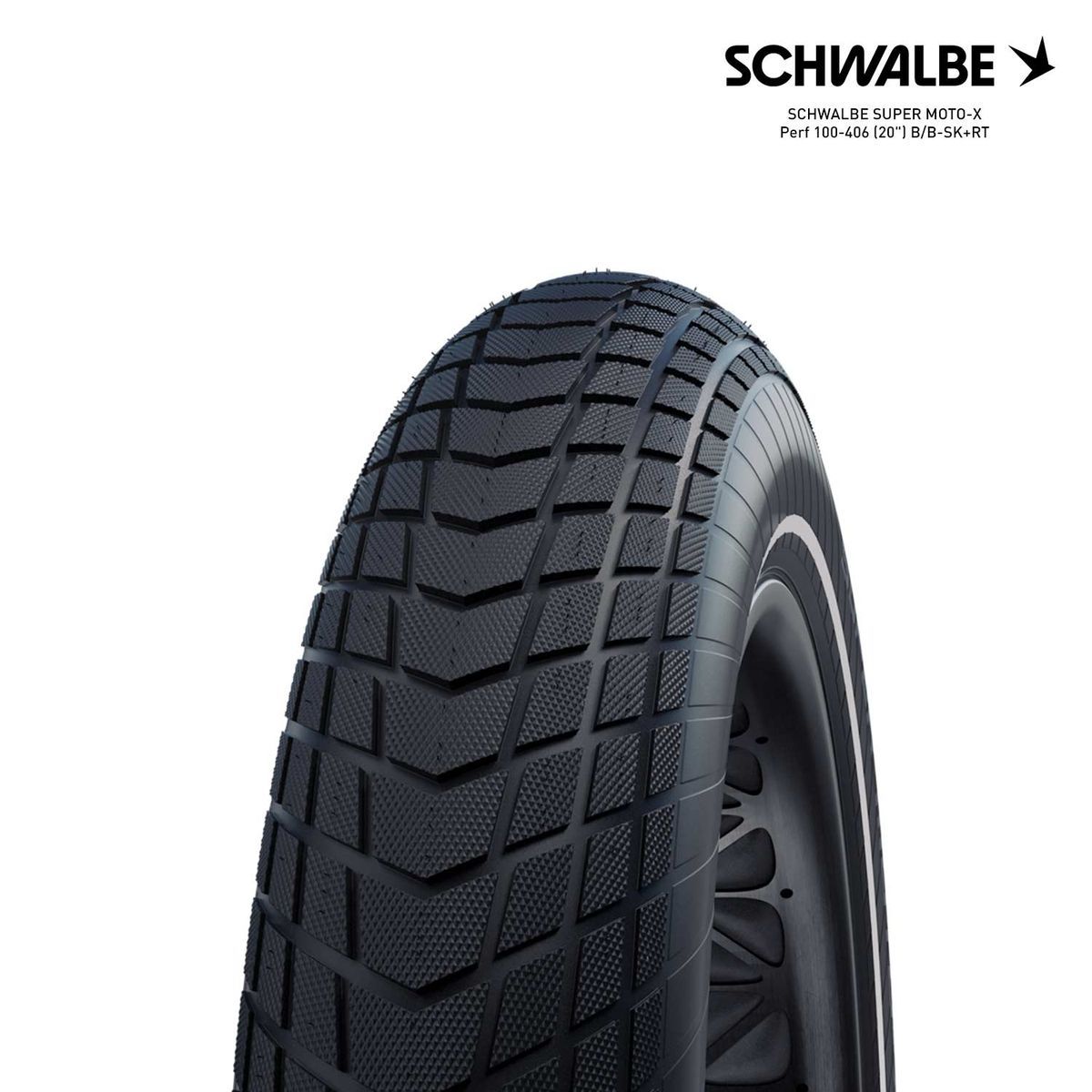 SCHWALBE SUPER MOTO-X Perf 100-406 (20") B/B-SK+RT