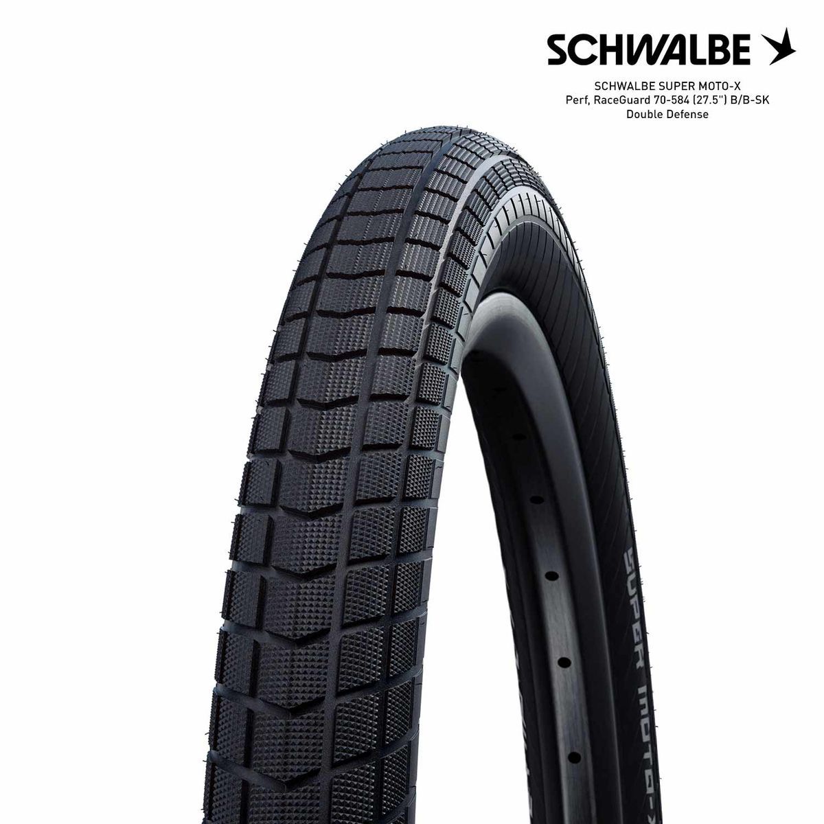 SCHWALBE SUPER MOTO-X Perf, RaceGuard 70-584 (27.5") B/B-SK Double Defense